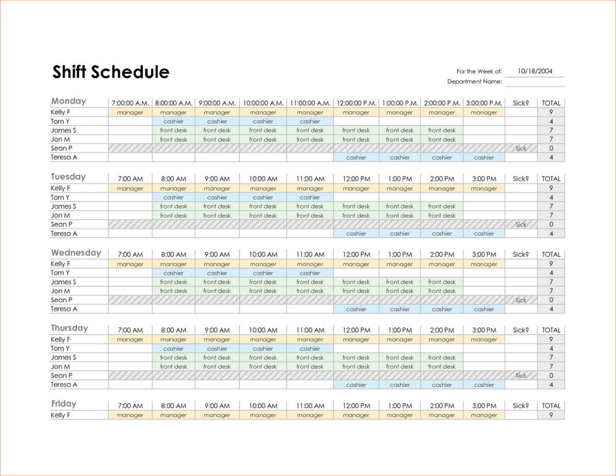 Excel Work Schedule Template Guidemid
