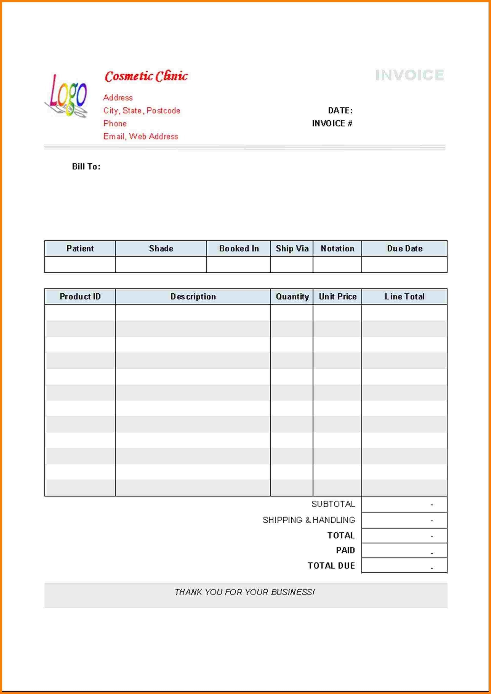 Sales Tax Invoice Template