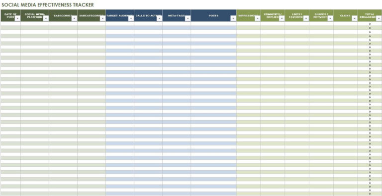 12 Free Social Media Templates - Smartsheet throughout Social Media ...