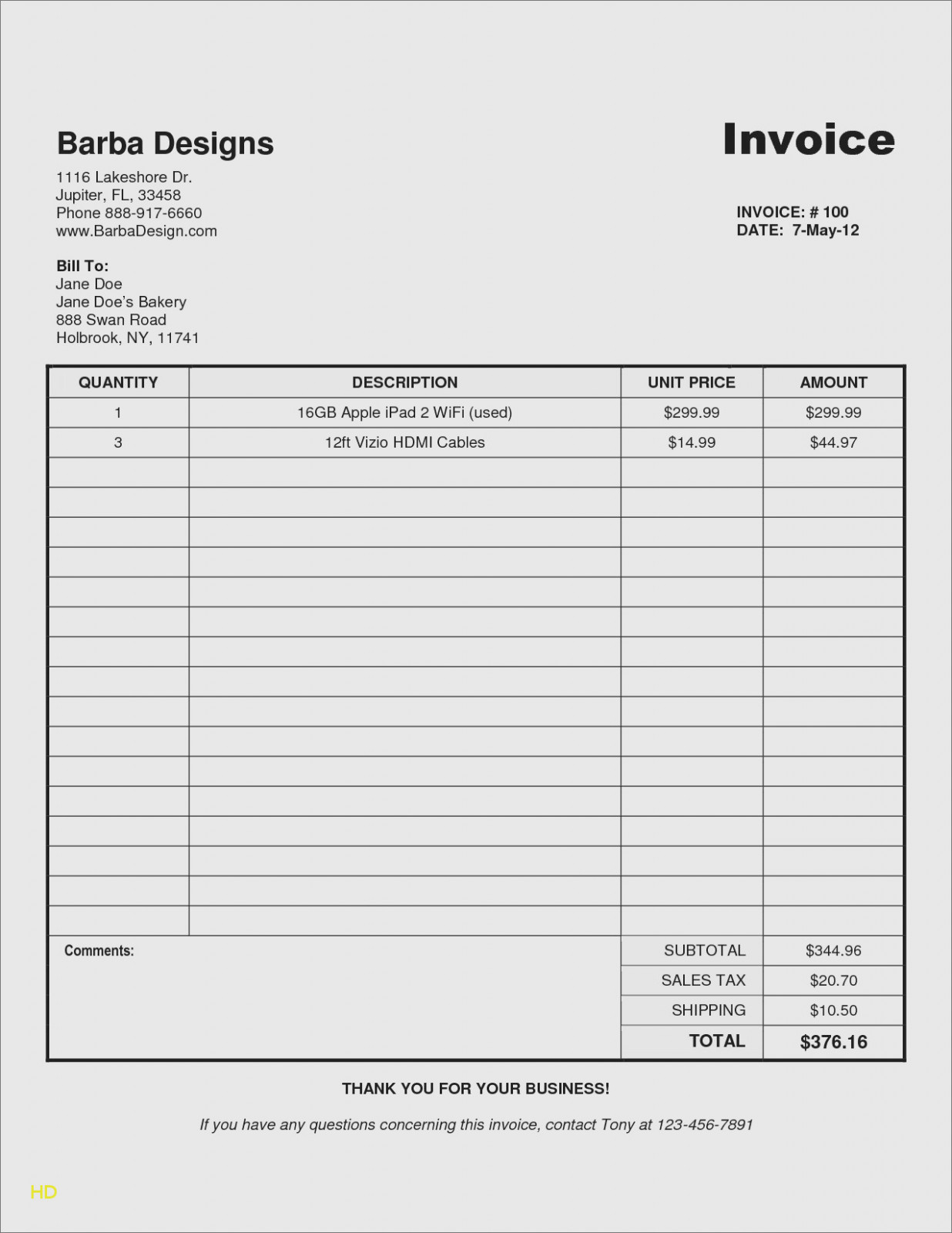 14 Best Free Handyman Invoice Template | Free Invoice Template with
