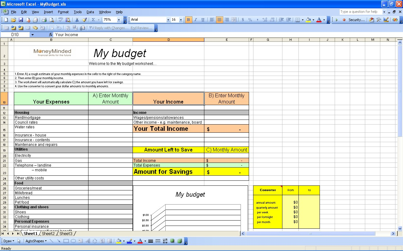  How To Create A Simple Budget Spreadsheet In Excel Daxfat