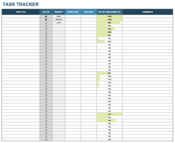 Task Tracking Sheet Template — db-excel.com