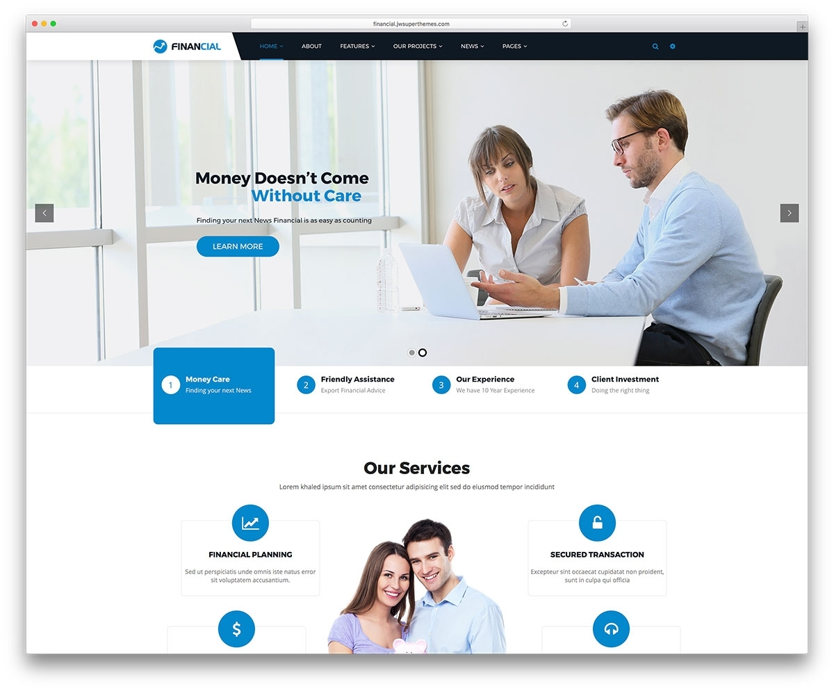 17 Best Financial Company WordPress Themes 2017 Colorlib Also Inside Chartered Accountant Website Templates Free Download