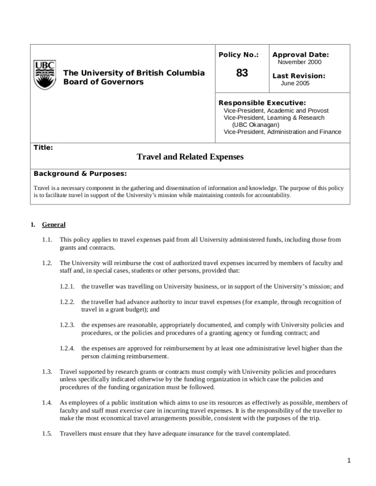 19+ Travel Policy Examples & Samples Throughout Business Expense Policy Template