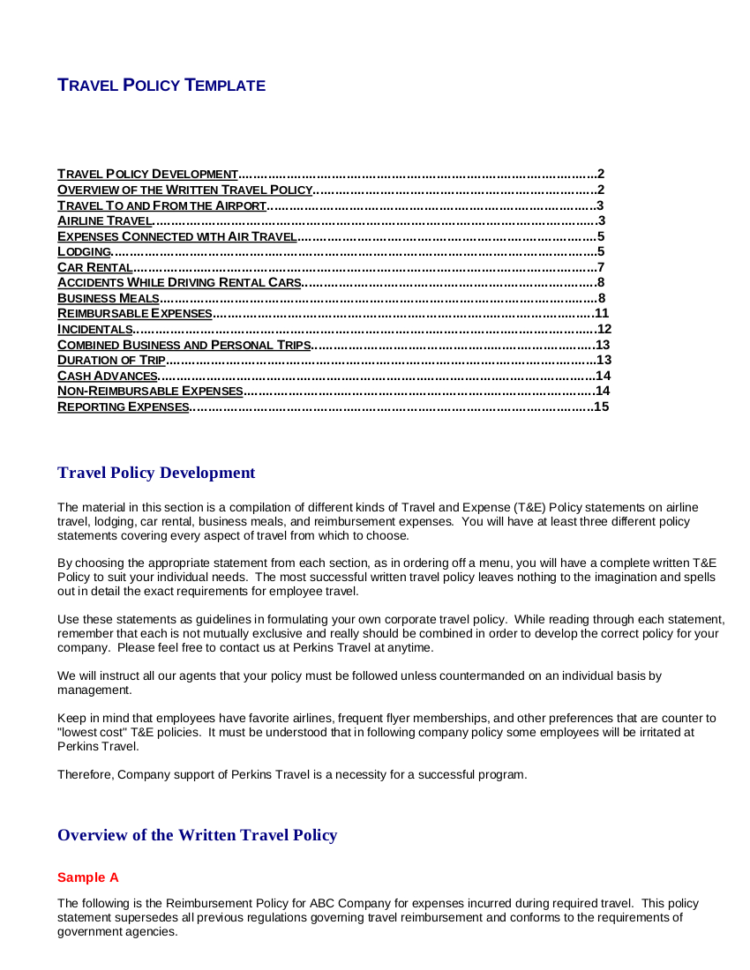 19+ Travel Policy Examples & Samples With Business Expense Policy Template