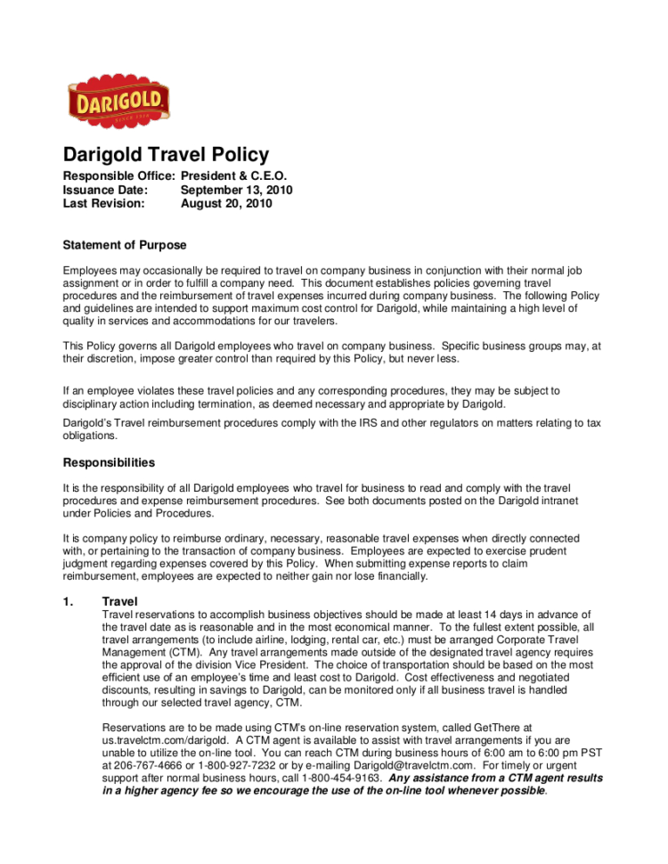 19+ Travel Policy Examples & Samples Within Business Expense Policy Template