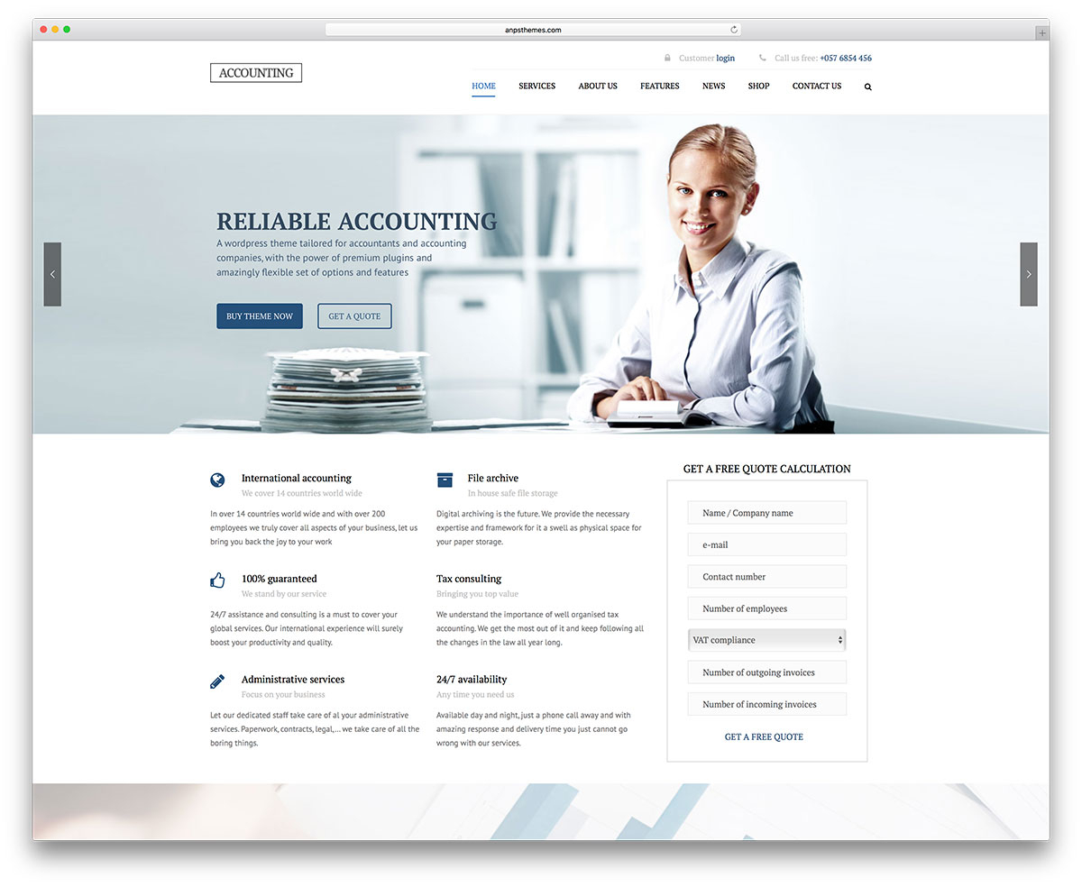 20 Best Financial Company WordPress Themes 2018 - Colorlib With Accounting Website Templates WordPress