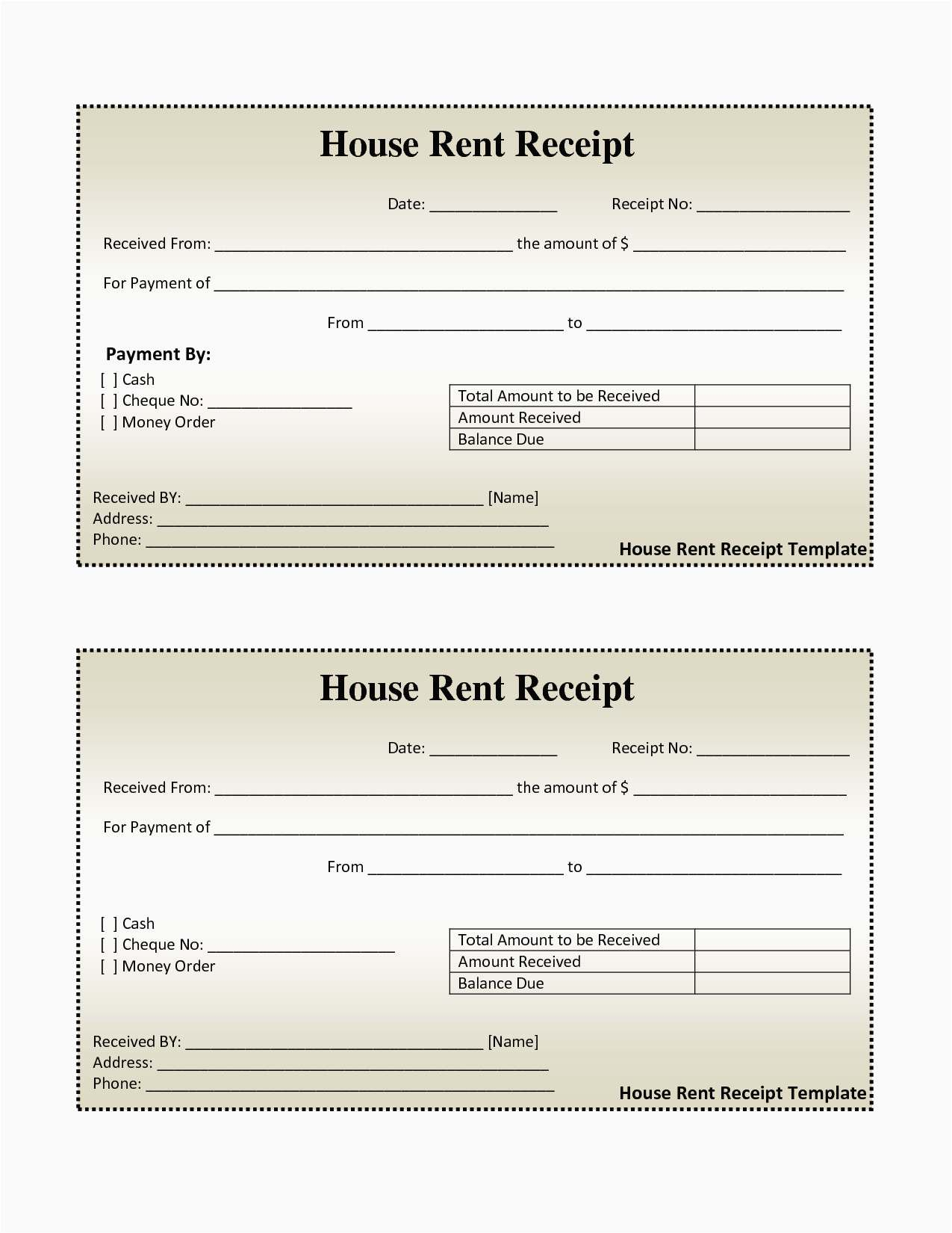 22 Free Free Printable Rent Receipt Template Format | Best Invoice for Rental Invoice Template