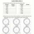 24 Hour Clock Conversion Worksheets In Time Clock Conversion Sheet