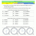 24 Hour Clock Conversion Worksheets To Time Clock Conversion Sheet