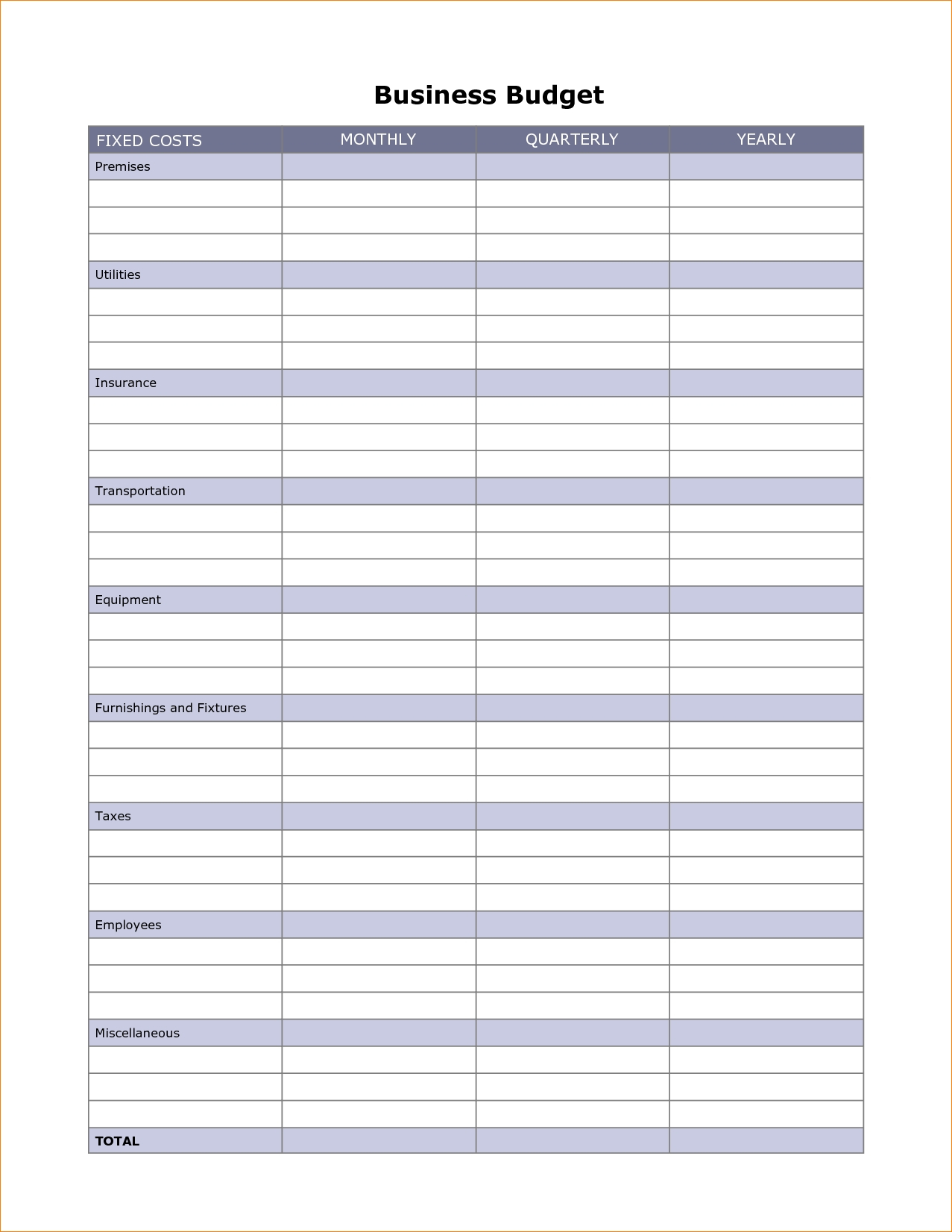 4 Business Budget Template | Outline Templates For Small Business In Small Business Budget Template Nz