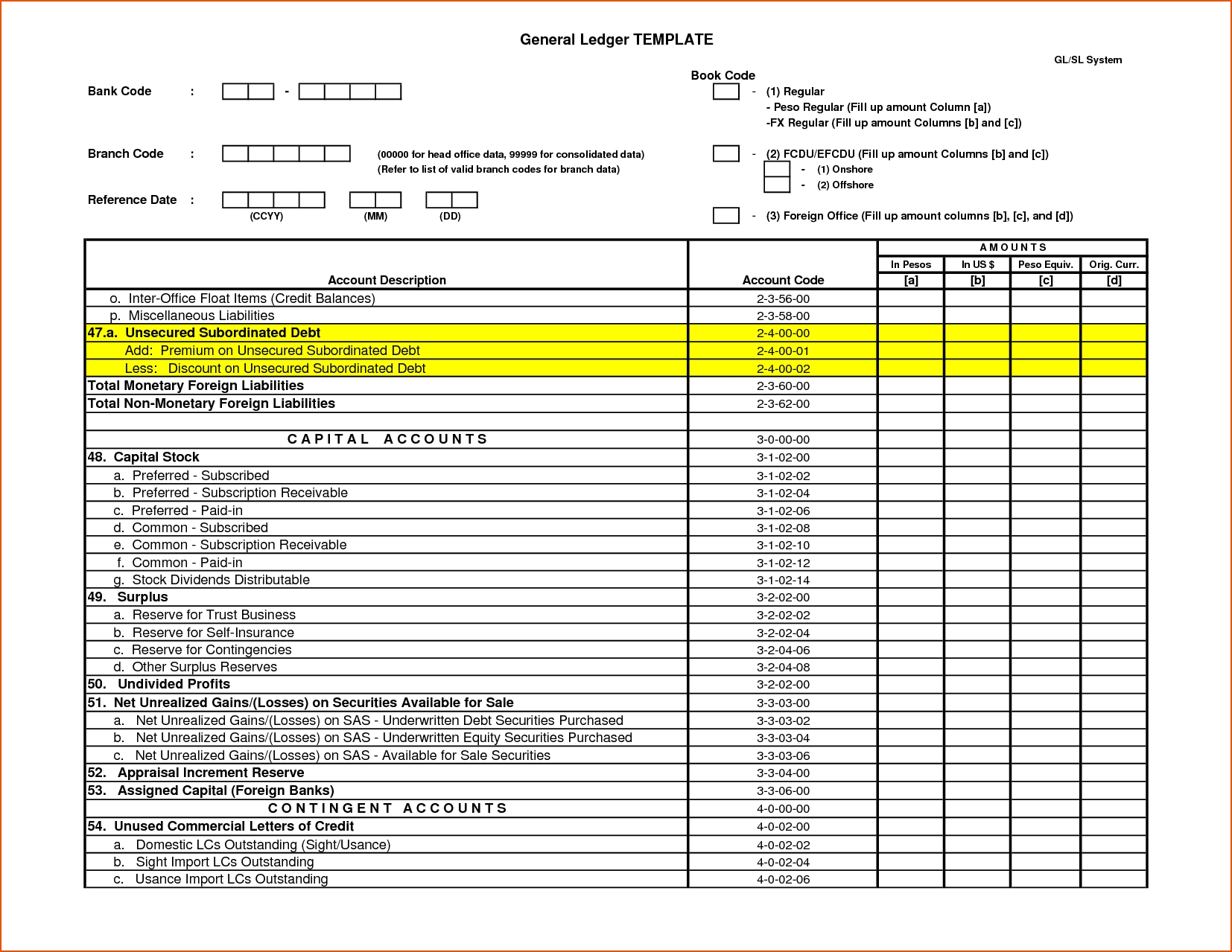 Small Business General Ledger Template Db excel