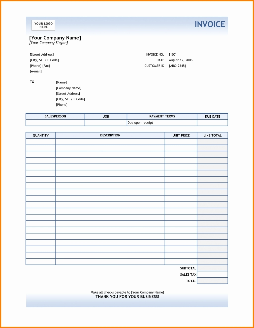 50 Beautiful Handyman Invoice Forms Graphics Free Invoice Free to