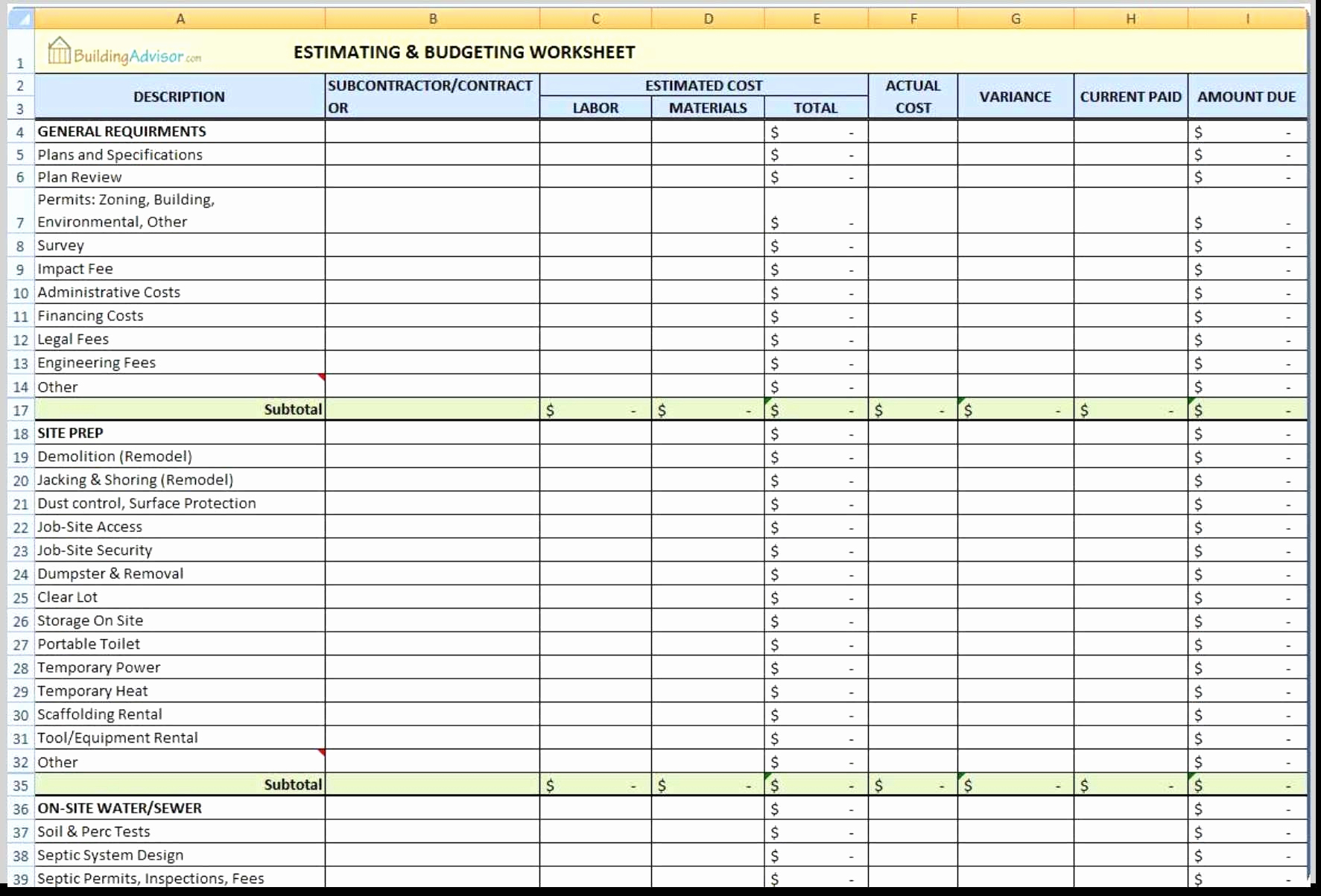 Construction Estimator Excel Writerslasopa