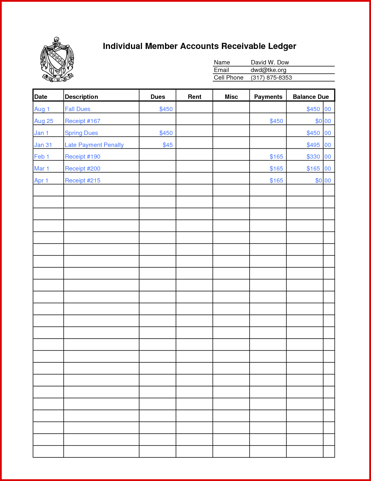 Free Accounts Payable Ledger Template Db excel