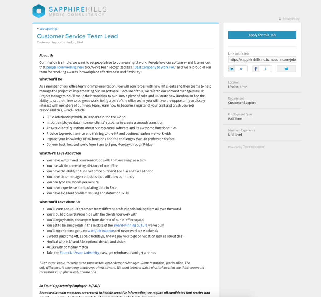Applicant Tracking Software (Ats) Hiring System | Bamboohr In Job Applicant Tracking Spreadsheet