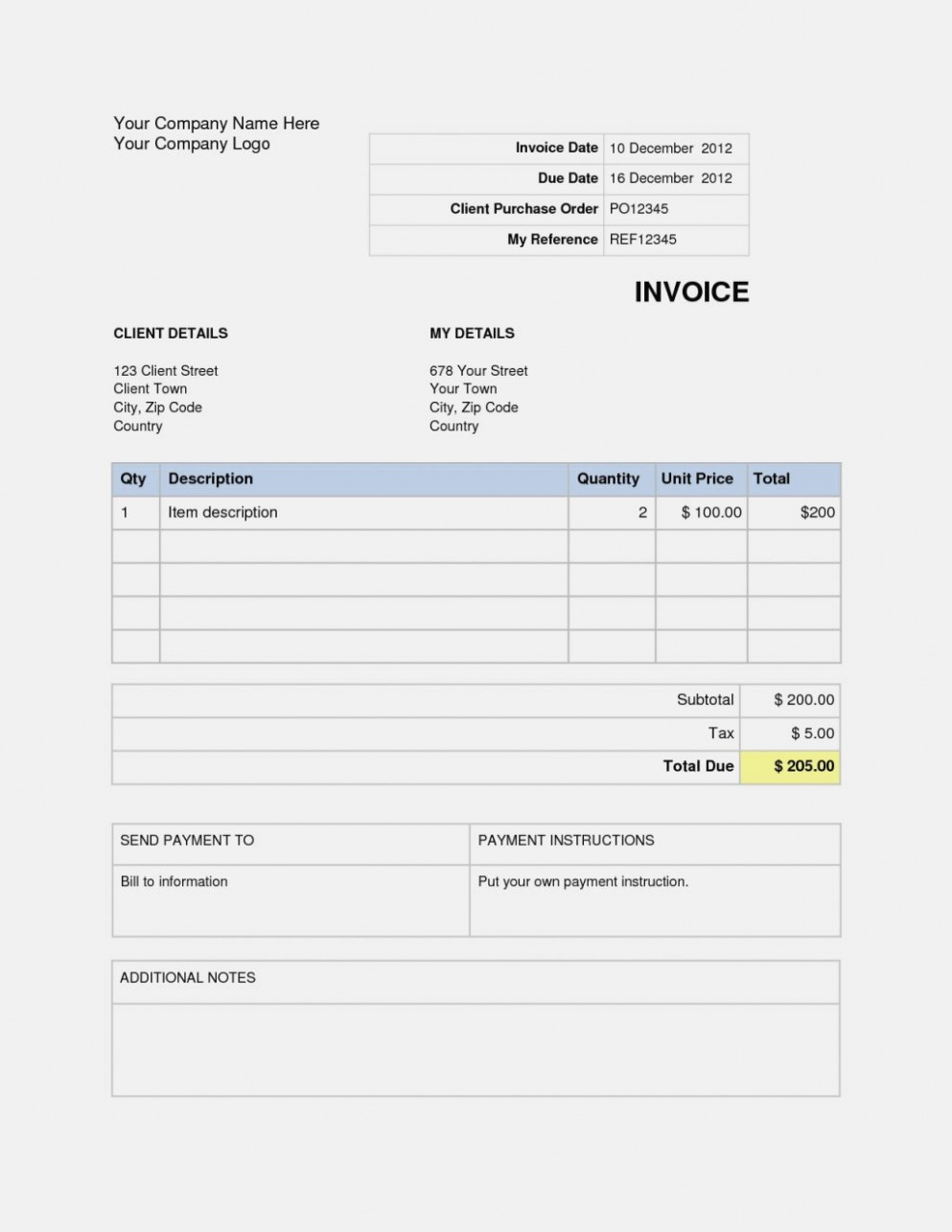 google docs simple invoice template