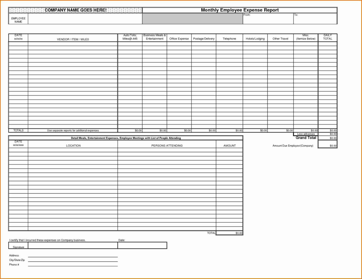 Best Monthly Expense Report Template Images Gallery >> Personal In Monthly Business Expense Report Template