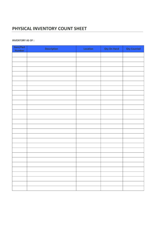 Blank Inventory Count Sheet Template To Consignment Inventory Tracking Spreadsheet