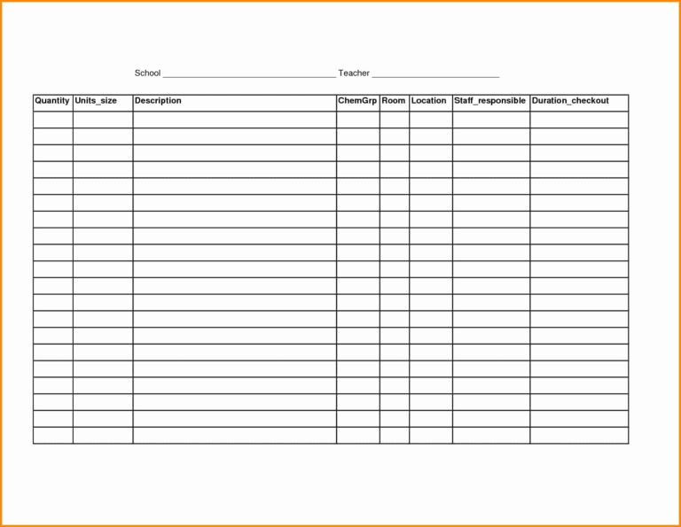 Blank Inventory Spreadsheet Unique Blank Inventory Sheets Printable in ...