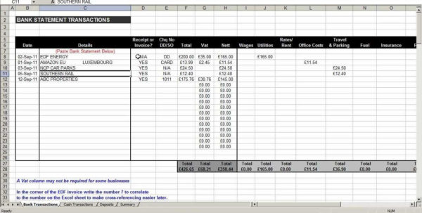 Bookkeeping Excel Spreadsheets Free Download | Homebiz4U2Profit for Accounting Excel Sheet Free Download