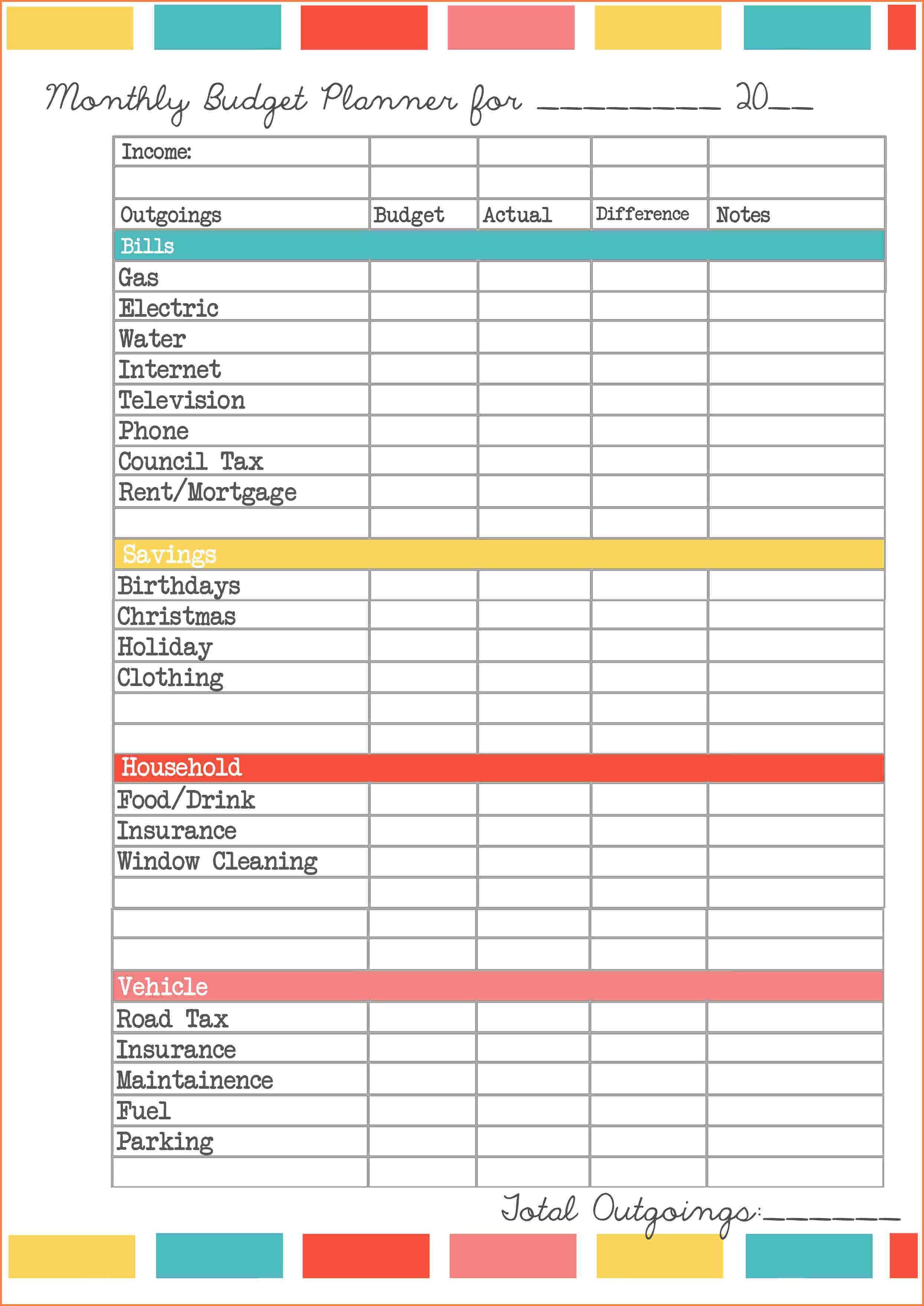 Budget Planner Spreadsheet - Resourcesaver And Budget Planning Spreadsheet