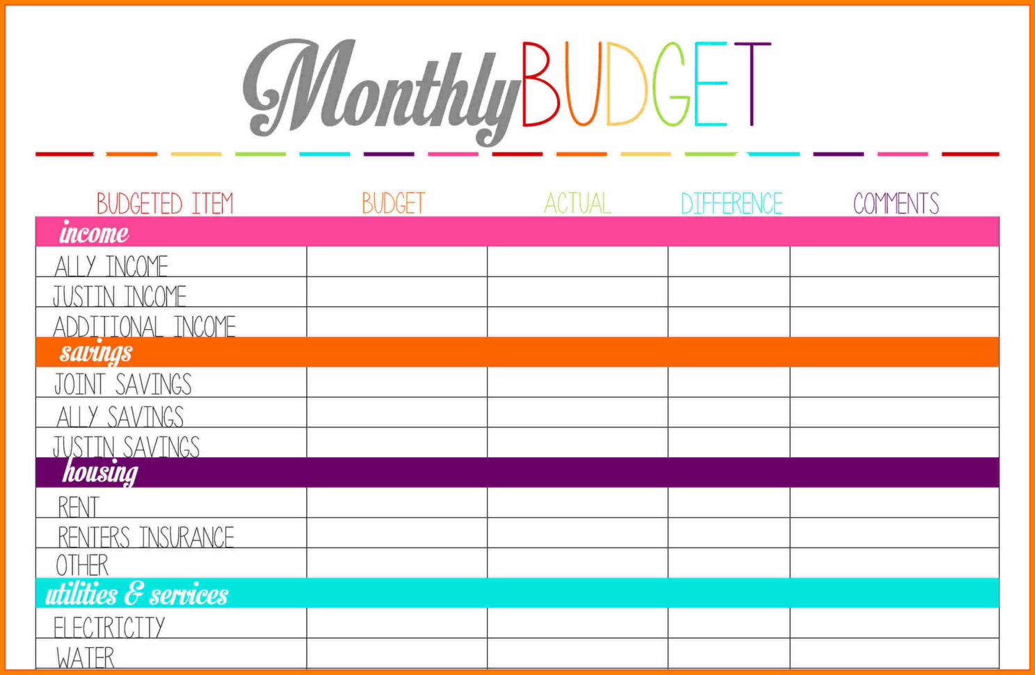Budget Planner Worksheet Weekly Templa On Free Monthly Budget And Budget Planner Spreadsheet