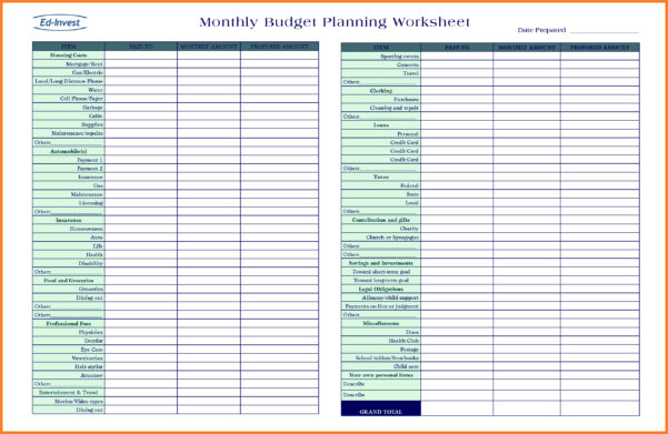 excel plan a budget workbook