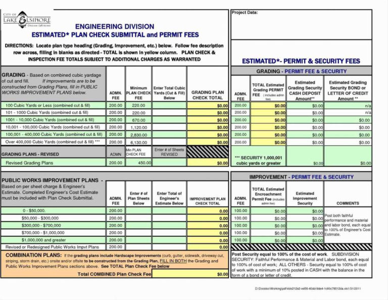 Building Construction Estimate Spreadsheet Excel Download New and ...