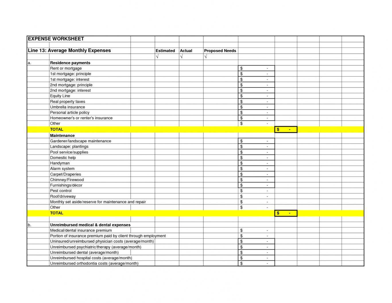 Business Averageudgeting And Expense Report Sheet Sample Spreadsheet within Business Expenses List Template