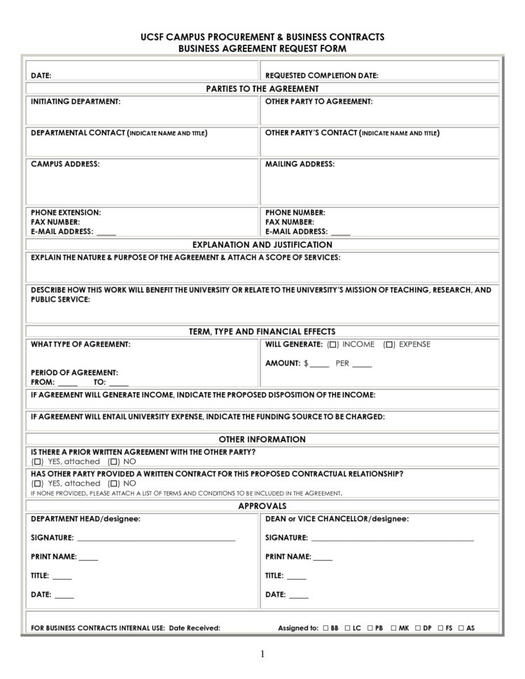 Business Contract Form | Business Form Templates Within Business Form Templates