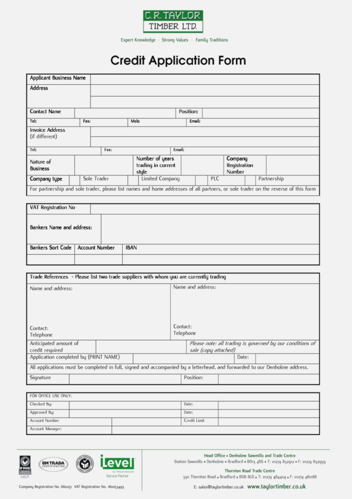 Business Credit Application Form Pdf Obfuscata Lotcos Inside Throughout Business Registration Application Form