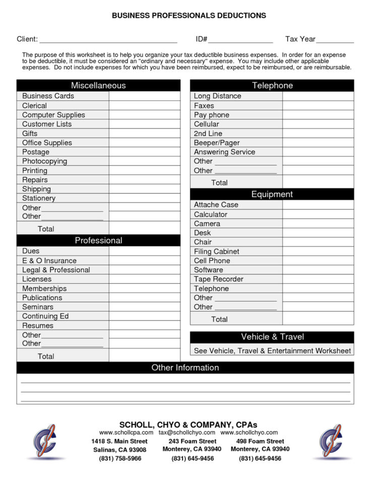 tax deductible business expenses list