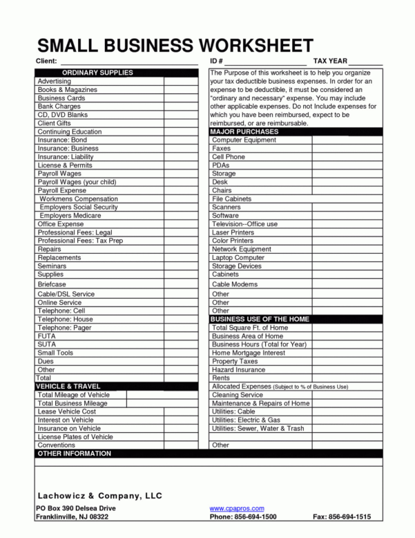 Business Expenses Spreadsheet For Taxes — db-excel.com