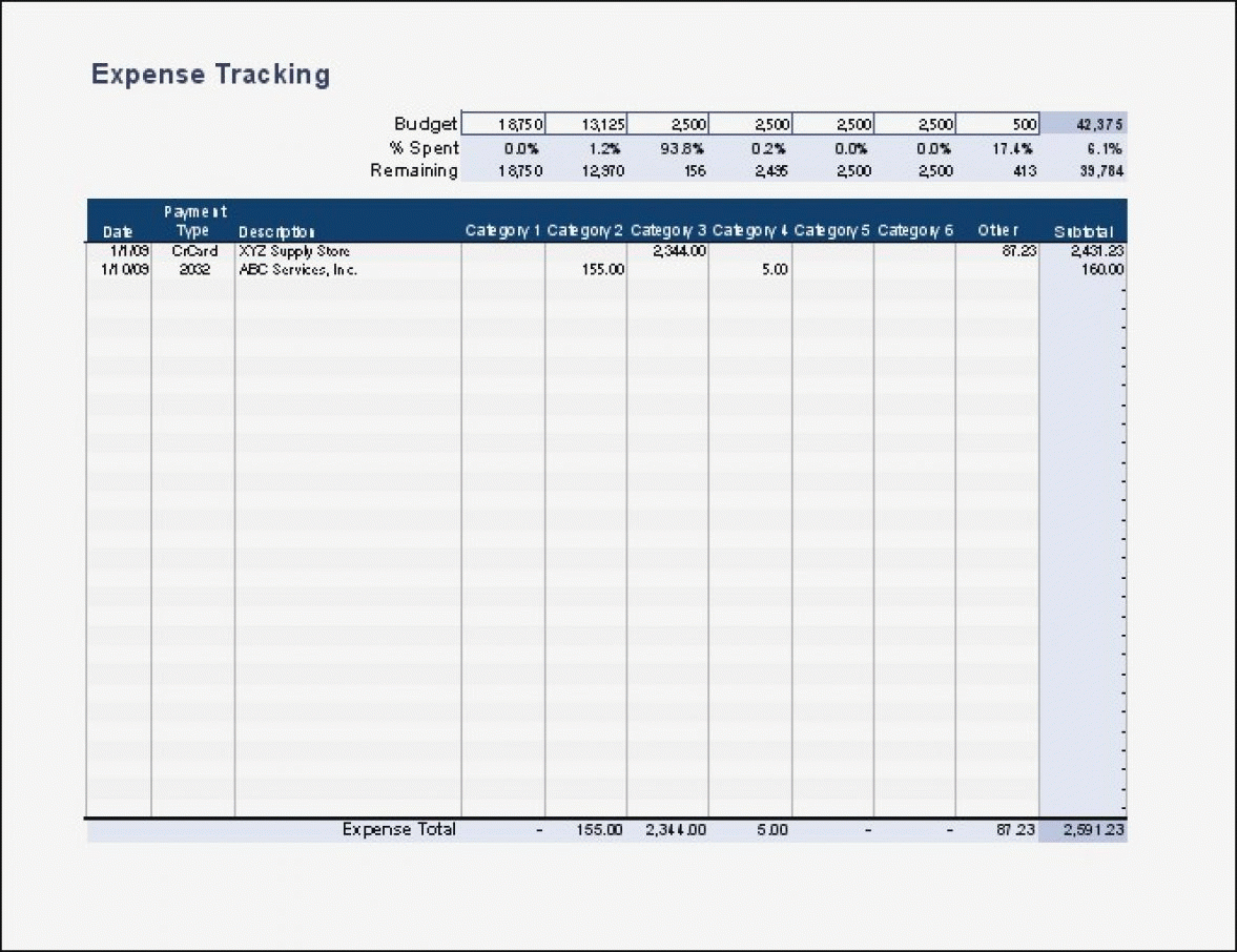 Expense Tracker Excel Free