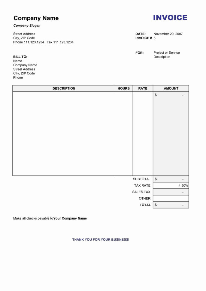 Business Invoice Templates Microsoft Word 10 Unique Template Throughout Invoice Template Microsoft Word