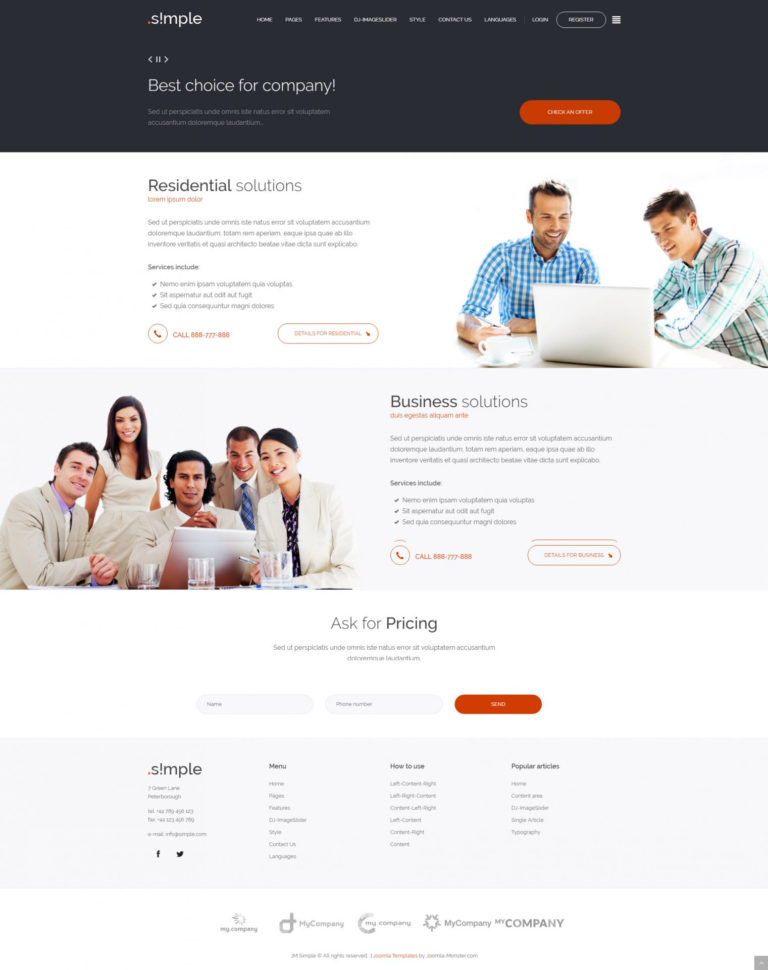 Business Joomla Template Wcag 2.0 & Ada Compliant   Joomla Monster Inside Company Templates