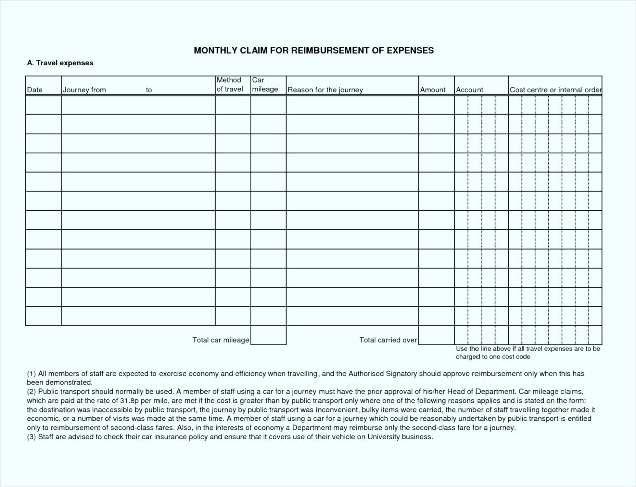 Business Mileage Claim Form Template Gallery   Business Cards Ideas Throughout Business Expenses Claim Form Template