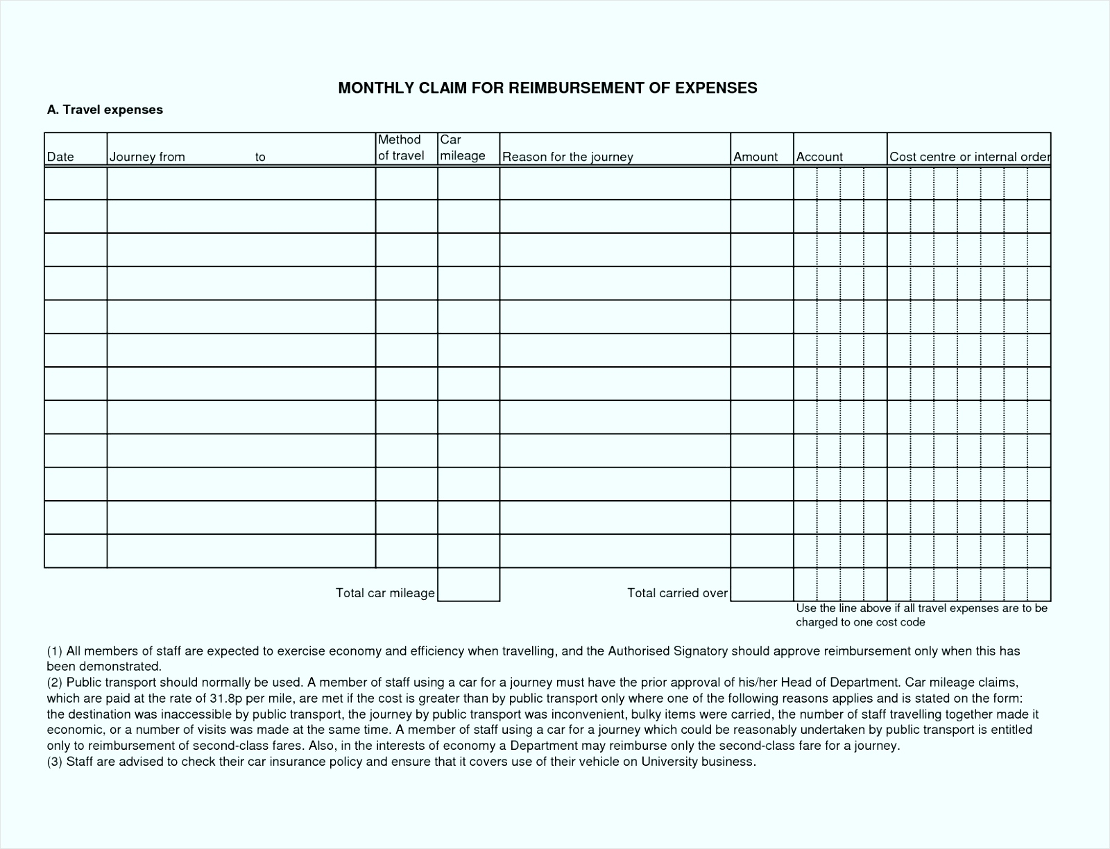 Business Mileage Claim Form Template Gallery - Business Cards Ideas throughout Business Expenses Claim Form Template