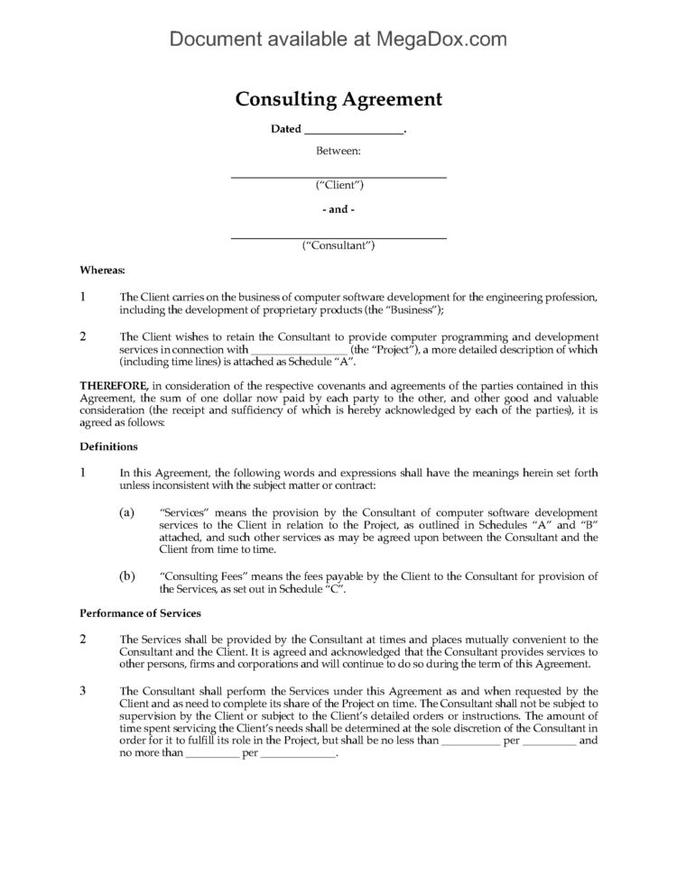 Canada Consulting Agreement For Software Development | Legal Forms Inside Business Contract Software