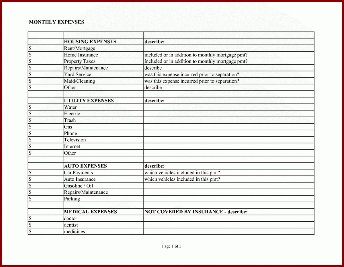Cleaning Business Expenses Spreadsheet Excel For With Monthly In Cleaning Business Expenses Spreadsheet