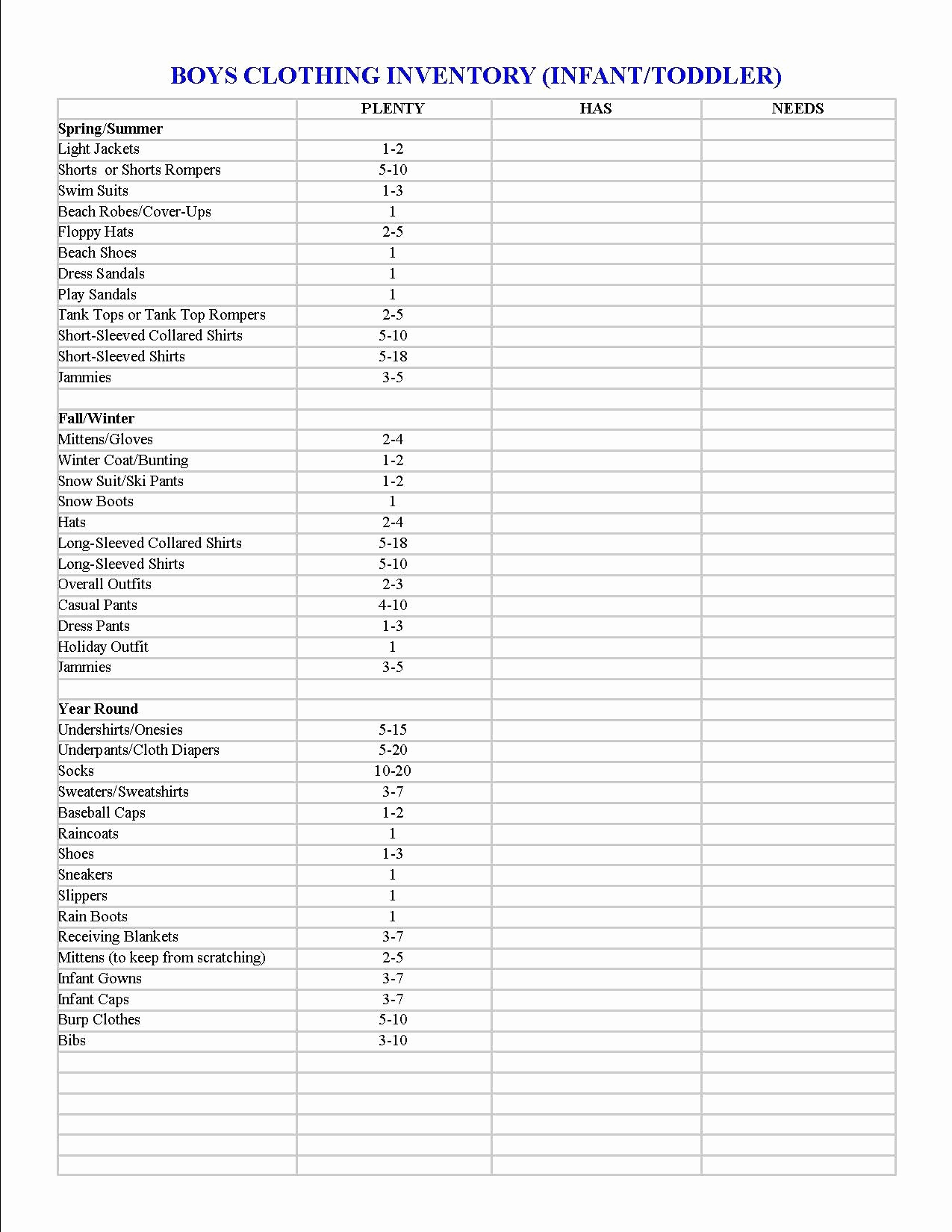 Clothing Inventory Spreadsheet Unique Blank Inventory Sheet Template And Clothing Inventory Spreadsheet