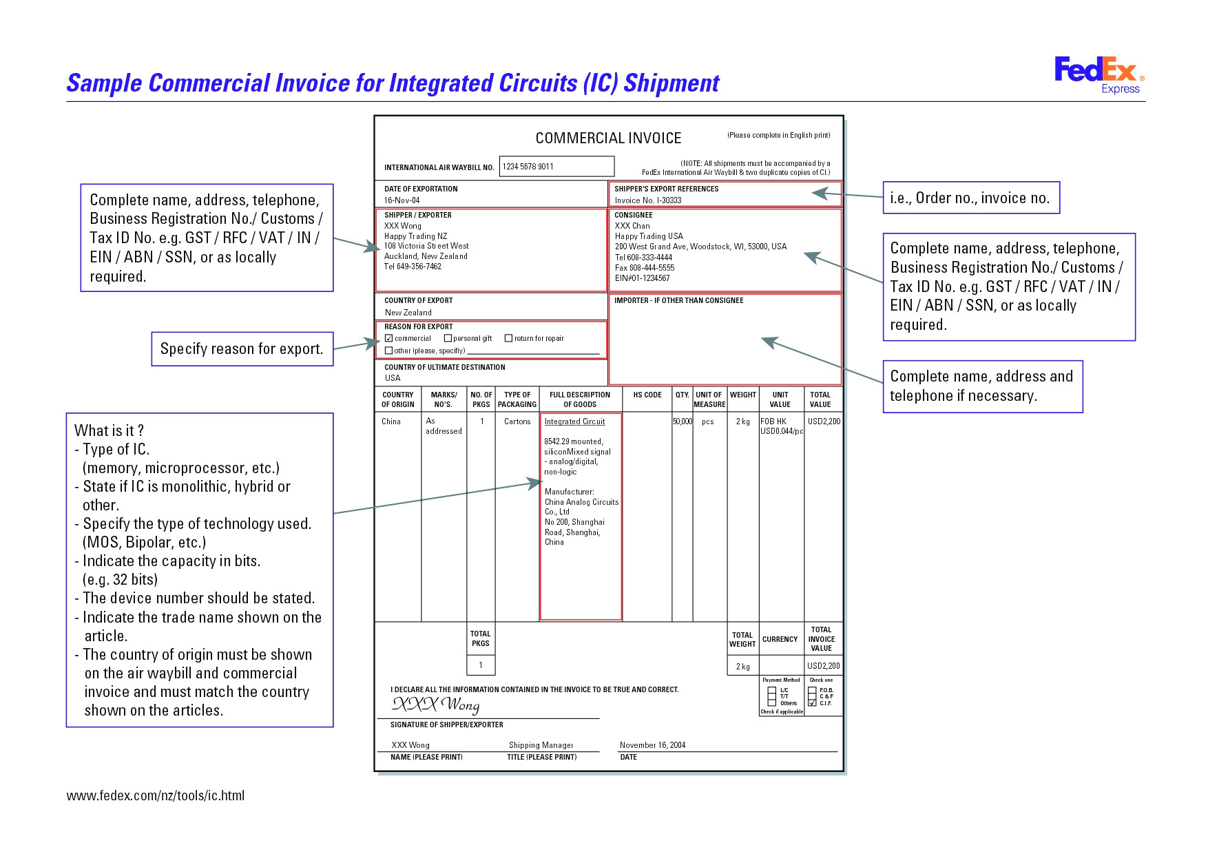 commercial invoice fedex template 13 colorium