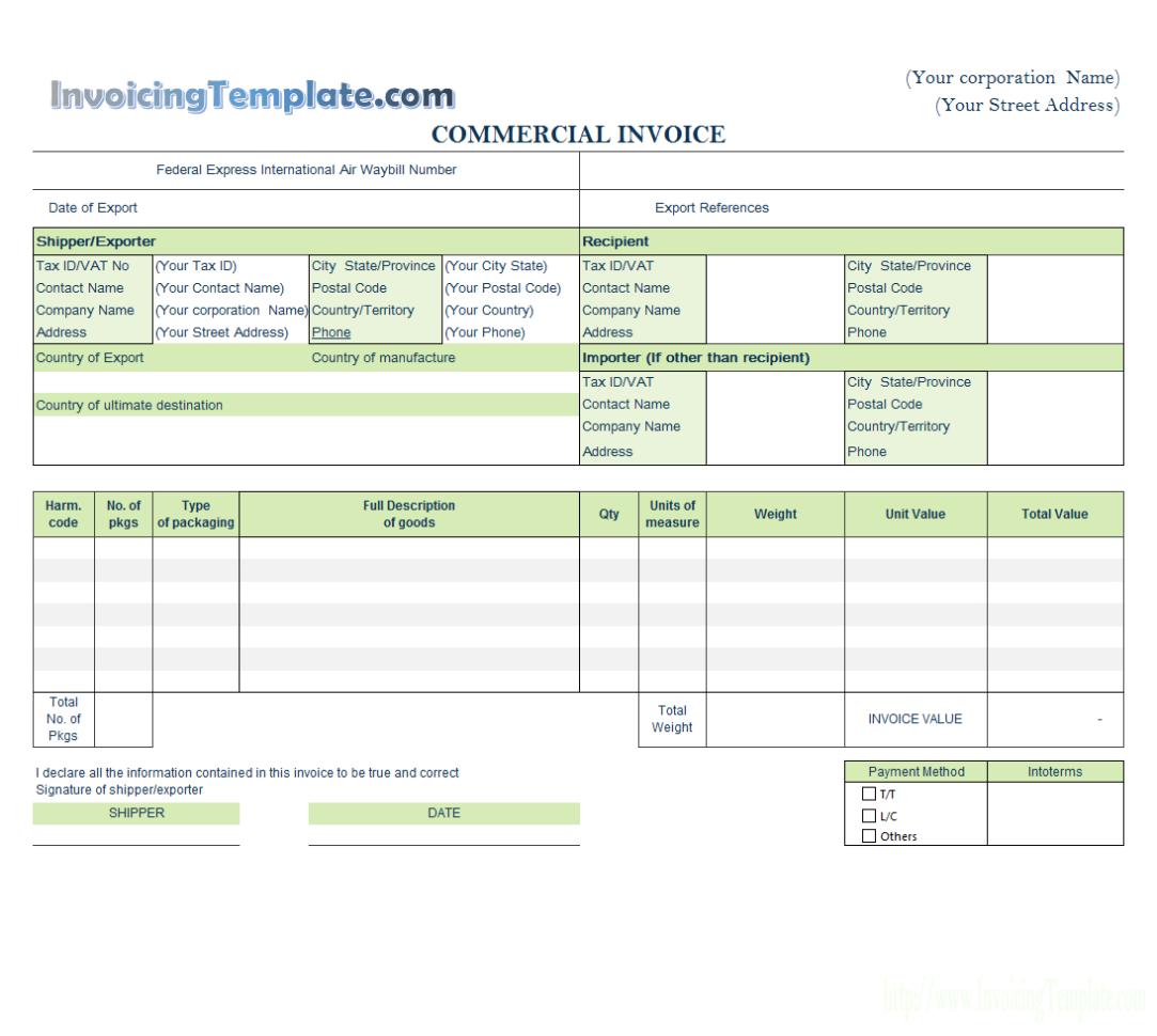 Commercial Invoice Templates   20 Results Found With Artist Invoice Samples