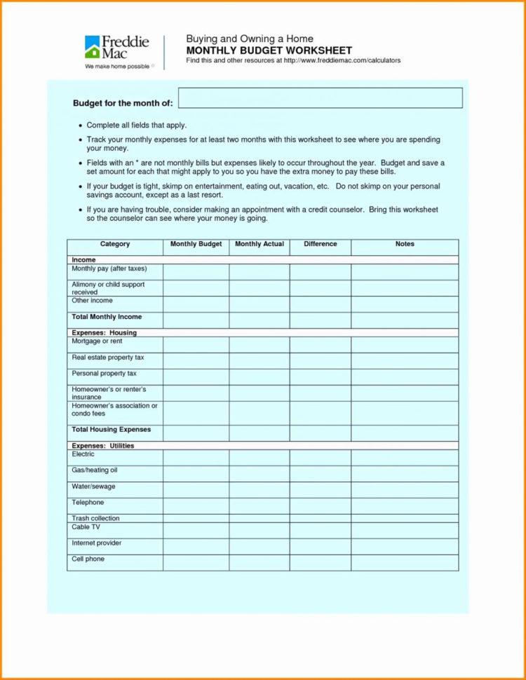 Common Worksheets » Home Budget Worksheet   Printable Worksheets For For Free Home Budget Spreadsheet