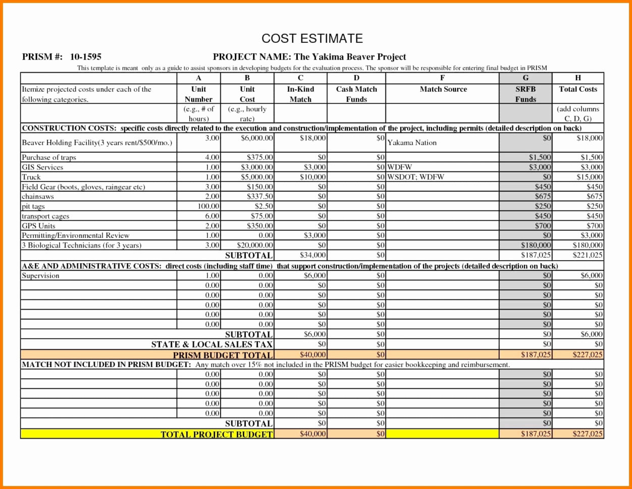 Construction Cost Estimation Excel New Construction Cost Estimating To Estimating Spreadsheet