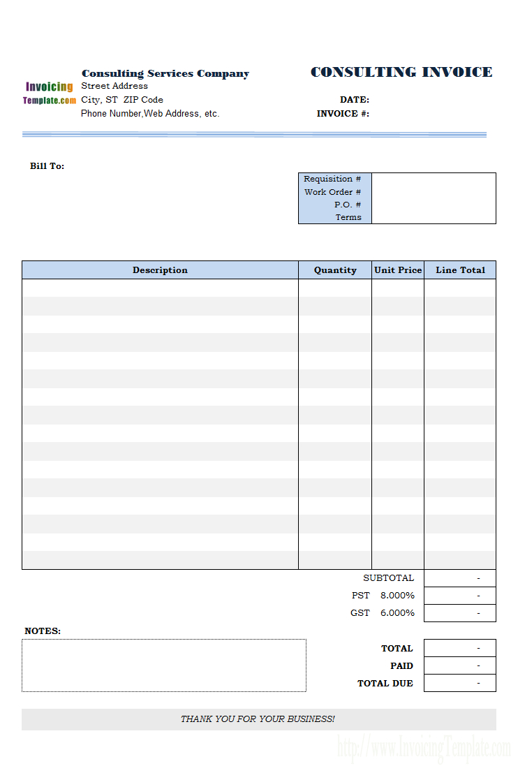 Consulting Invoice Template For Consulting Invoice