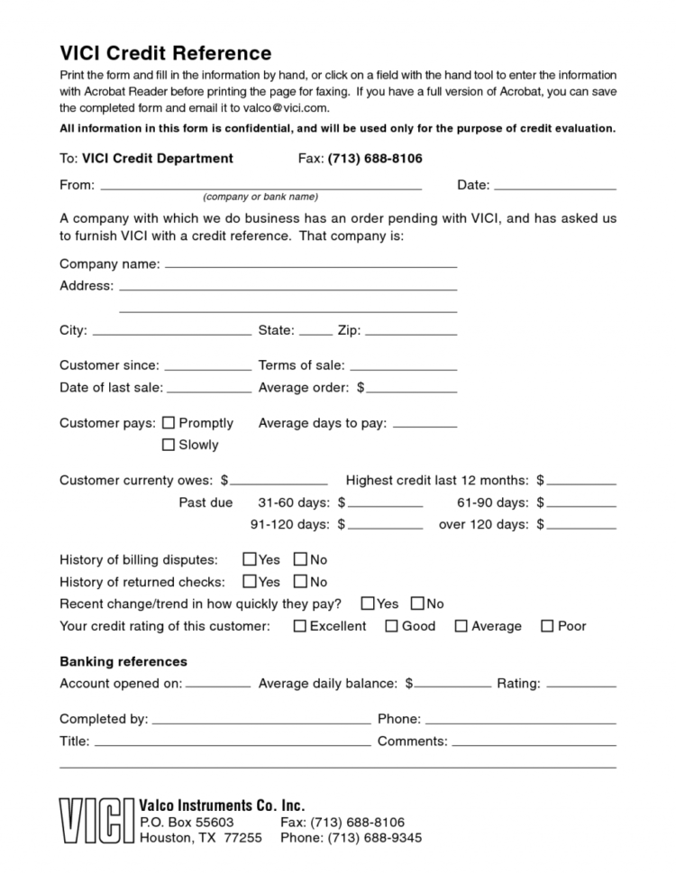 Credit Reference Form Template Word Free Forms Inherwake And Business Credit Reference Form 5632