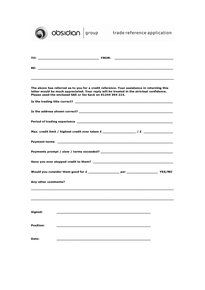 Credit Reference Sheet Template. Urbanmeal Modern Template Ideas In Business Credit Reference Form