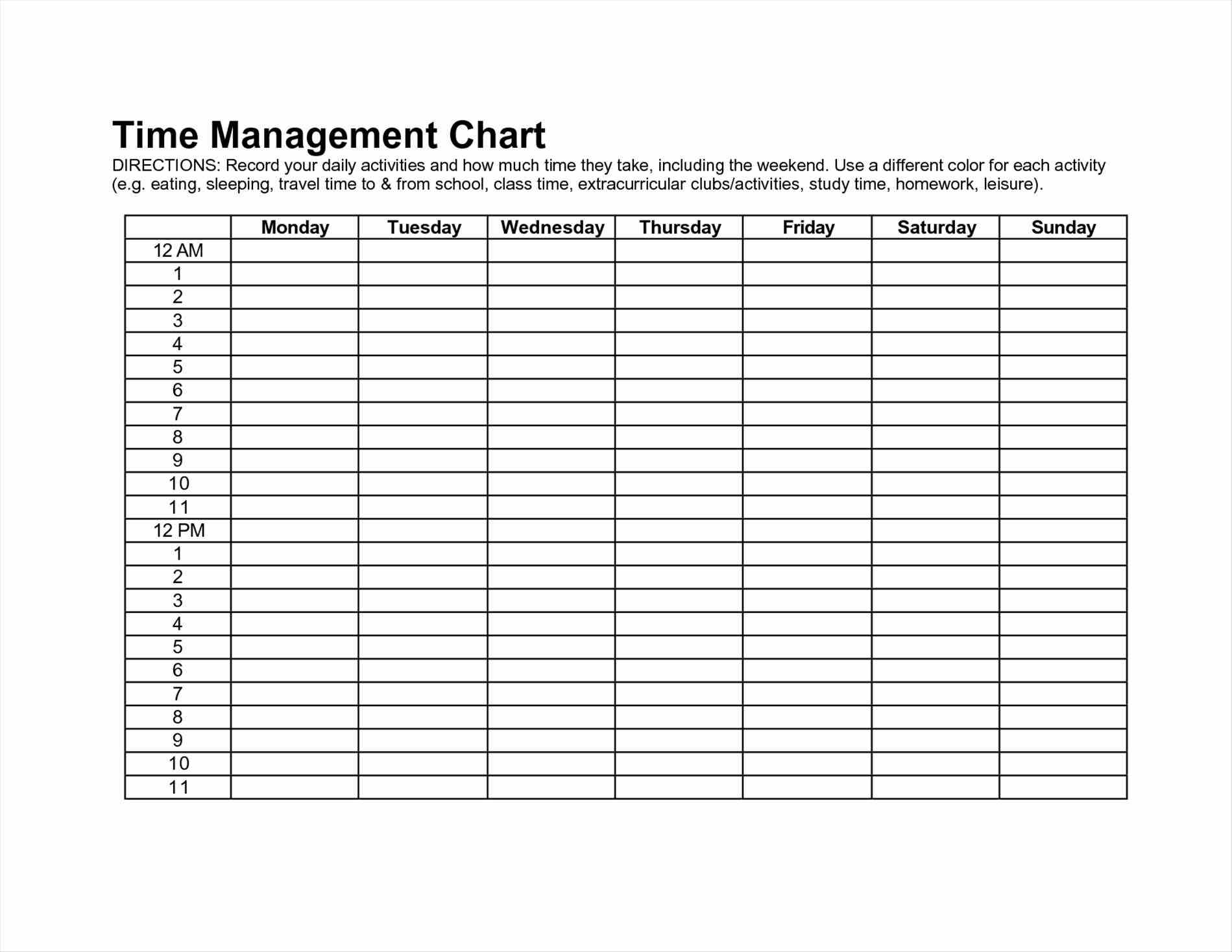 Daily Time Management Sheet Time Management Sheet Template U For to Time Management Charts Templates
